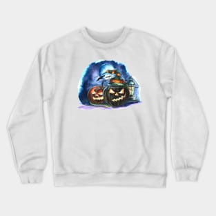 Pumpkin Scary Halloween background Crewneck Sweatshirt